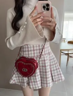 GRL ピンクチェック スカート