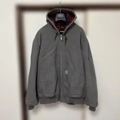 【希少】カーハート アクティブジャケット XL グレー 赤チェック メキシコ製