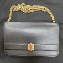 クリスチャンディオールレザーチェーンショルダーバッグ 黒 ヴィンテージ