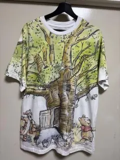 Winnie the Pooh アートプリント Tシャツ　プーさん　総柄