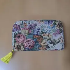 ハンドメイド がま口ポーチ ユキエモン ボタニカルフラワー 猫 兎 リス