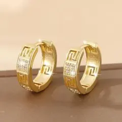 フープピアス ゴールド　ジルコニア　ピアス　メンズ　レディース　CZ
