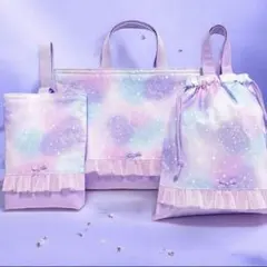 No.442＊入学入園4点セット＊手提げバッグ＊体操袋＊上履き入れ」ハンドメイド