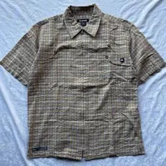 00’s airwalk チェック柄ジップシャツ シアサッカー スケート 短丈