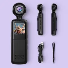 4Kアクションカメラ ウェアラブルカメラ Vlogビデオカメラ スマホ連携 軽量