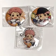 虎杖悠仁 呪術廻戦 まるくじ ちゃぽんっ！ 缶バッジ アクリルキーホルダー