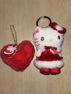 ハローキティ ぬいぐるみキーホルダー 赤