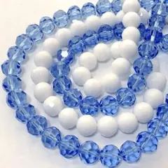 ま*い様 bk487/new！ガラスビーズ◇多面カット　約10mm 2連