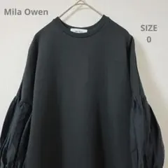 Mila Owen ロングワンピース　ボリュームスリーブ　五分袖　黒　0