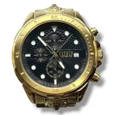 【美品】VERSUS VERSACE メンズ腕時計 ゴールド ブラック 46mmのサムネイル