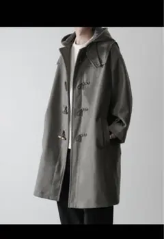 グレー ダッフルコート フード付き　ルーボン