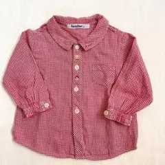 familiar❤️80センチ 赤 チュニック柄シャツ