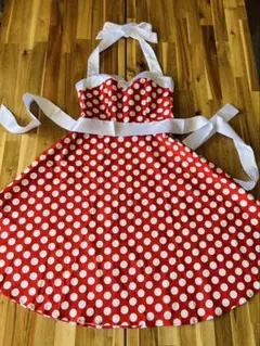 水玉フレアドレス　大人用Mサイズ　ディズニー　レトロドレス　ダンス衣装