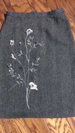 D&G/Dolce&Gabbana イタリア製 ヘリンボーン刺繍スカート42のサムネイル
