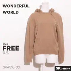 美品 WONDERFUL WORLD トップス ニット 立体フラワーモチーフ装飾のサムネイル