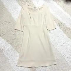 ベージュ ワンピース 上品 セレモニー 入学式 卒業式 フォーマル きれいめ