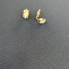 ゴールドクリスタルフックイヤリング