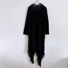 ブラックフリンジ ロングカーディガン AZULbymoussy