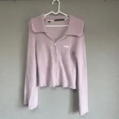 GUESS ライトピンク ジップアップセーター S