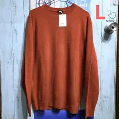 ユニクロ カシミヤクルーネックセーター オレンジ l