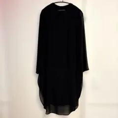 【美品】ZARA シフォン 黒 長袖チュニック 透け感 軽やか エレガント薄手のサムネイル