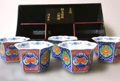 有田焼 鍋島牡丹 小鉢揃 清秀作 5客セット 六角形のサムネイル