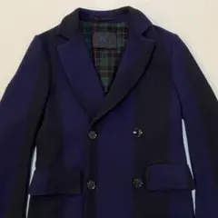 MP Massimo Piombo ウールチェスターコート イタリア製 紺黒 M