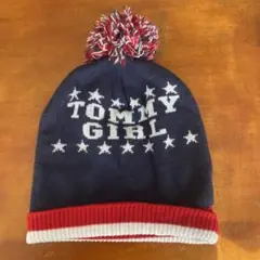 TOMMY GIRL ニット帽 ポンポン付き