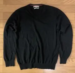 nano universe カシミヤ混 ブラック Vネックセーター