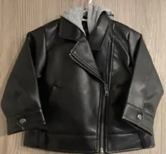 PETIT-F ブラック ライダースジャケット80cm