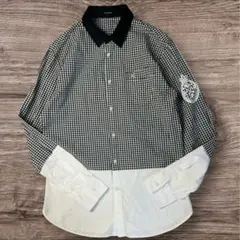 【美品】ギルドプライム シャツ L ギンガムチェック 切り替え エンブレムロゴのサムネイル