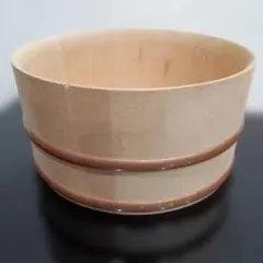 木製湯桶 自然木 梧桐 直徑約21.5cm 高度約11cm