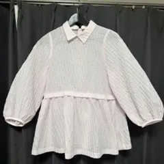 ユナイテッドアローズ　ピンク色 襟付き五分袖ブラウス サイズ36