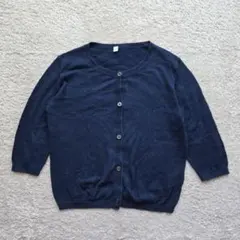ネイビー 五分袖カーディガン