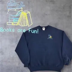 90s JERZEES スウェット 刺繍 Books are Fun 本 読書