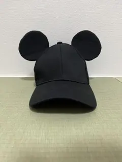 ミッキーマウス耳付きキャップ 黒
