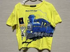 列車プリント Tシャツ 110cm イエロー