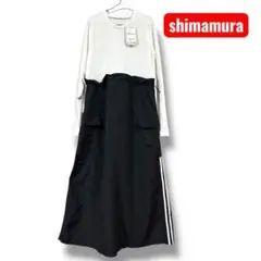 新品未使用　ドッキングワンピース　シャカシャカ　サイドライン　ブラック　ホワイト