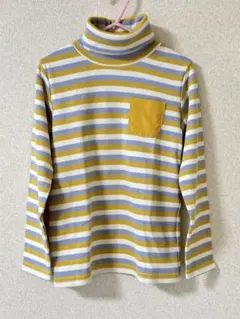 未使用 サマンサモス2ラーゴム ボーダー タートルネック イエロー 120cm