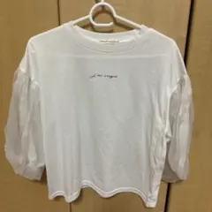 continuer de NICE CLAUP シアー袖 Tシャツ ホワイト