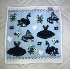 【FEILER（フェイラー）】 花柄ハンカチ 水色