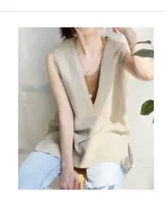 リネンツイードベスト