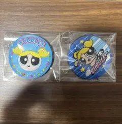 パワーパフガールズ 刺繍缶バッジ　バブルス2種セット