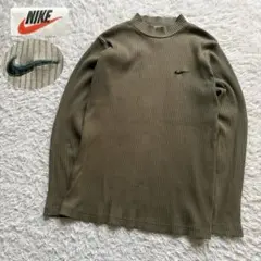 90s NIKE 白タグ モックネック 長袖Tシャツ グランジ 良フェード