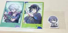 伊波ライ、叢雲カゲツ 1周年チェキ風カード、小柳ロウチョコエッグステッカー
