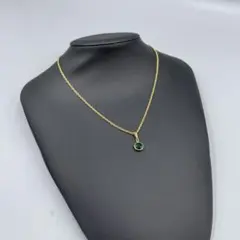 228 ニナリッチ　グリーンストーン ペンダント ネックレス ゴールド