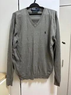 Polo by Ralph Lauren グレー Vネックセーター Lサイズ
