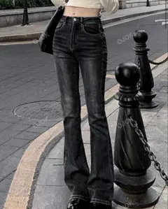 shein フレアデニムパンツ