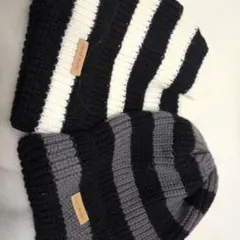 ストライプニット帽 2色セット
