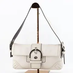 A281【美品】COACH／コーチ　ソーホー　ワンショルダーバッグ　レザー　白